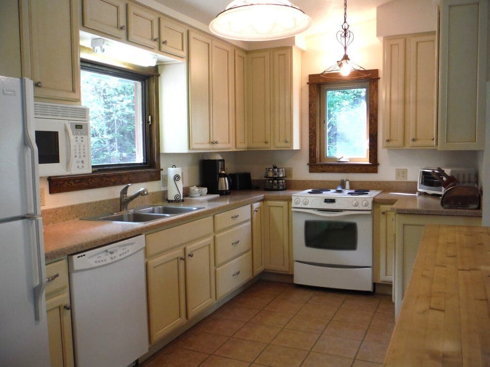 Well stocked kitchen.