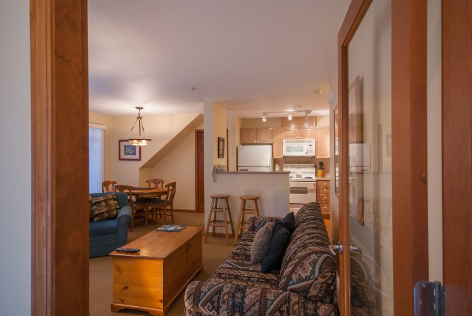 Open plan living, dining and kitchen area