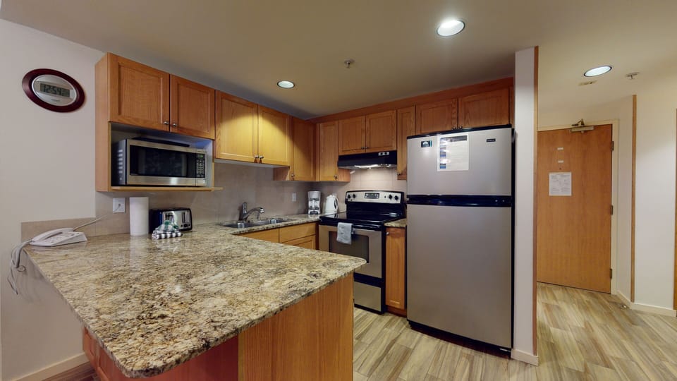 Kitchen with granite countertops
