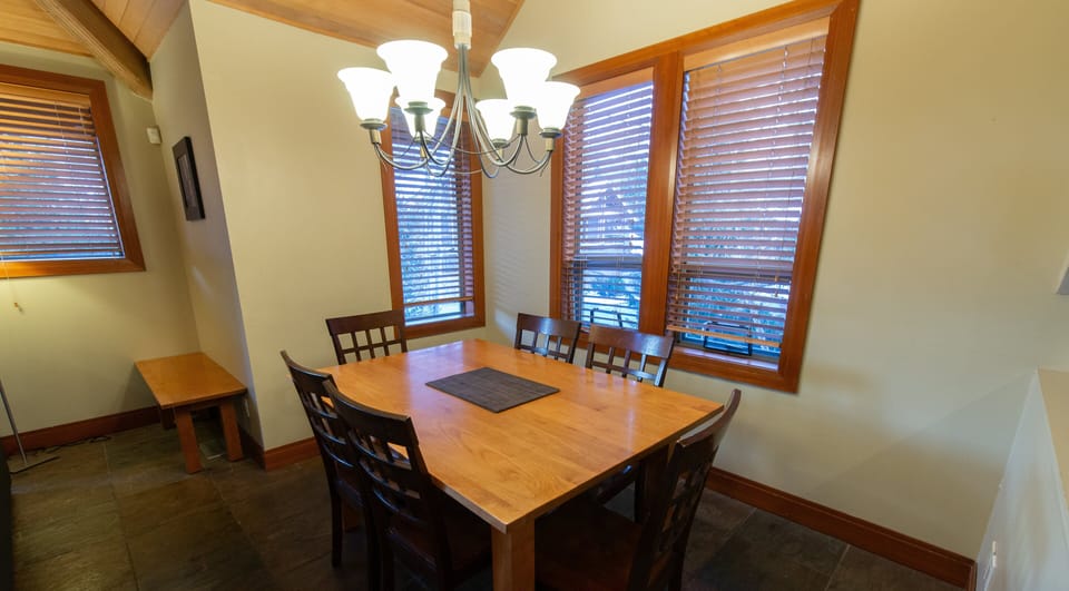 Nicely lit dining area