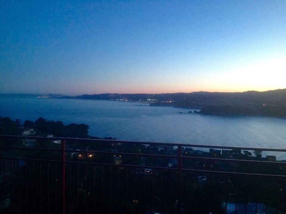 Early Dawn waiting on the San Francisco Coast, taken form the penthouse deck.