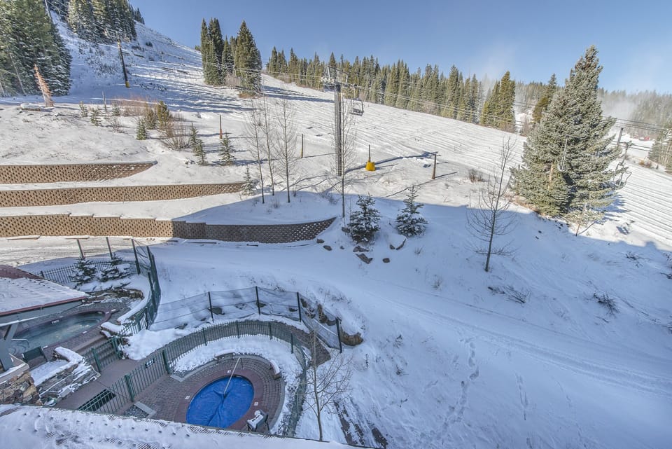 Balcony View - View of hot tubs and gondola from the private balcony.