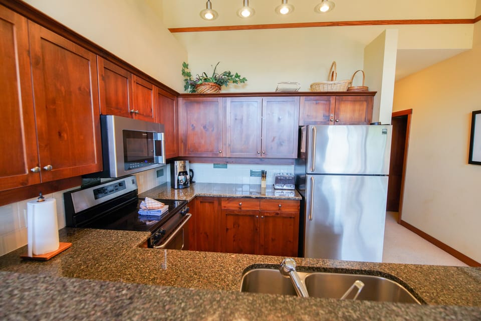 Kitchen with granite countertops