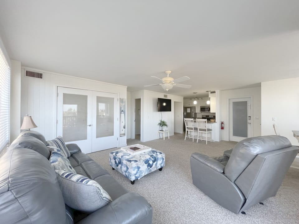 Living Area with TV, Deck Access