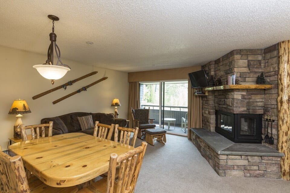 Fireplace uses duraflame logs.