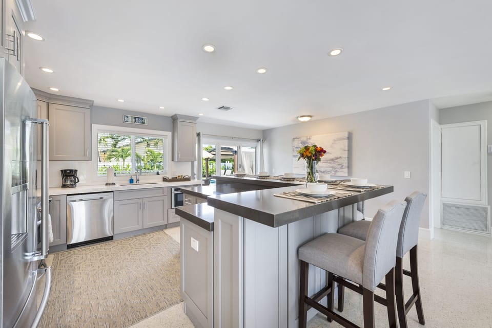 A kitchen full of modern touches. 