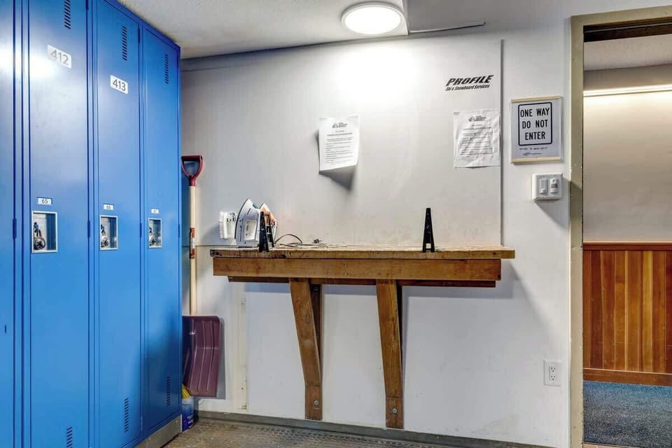 Ski Tuning Area in Ski Locker Room