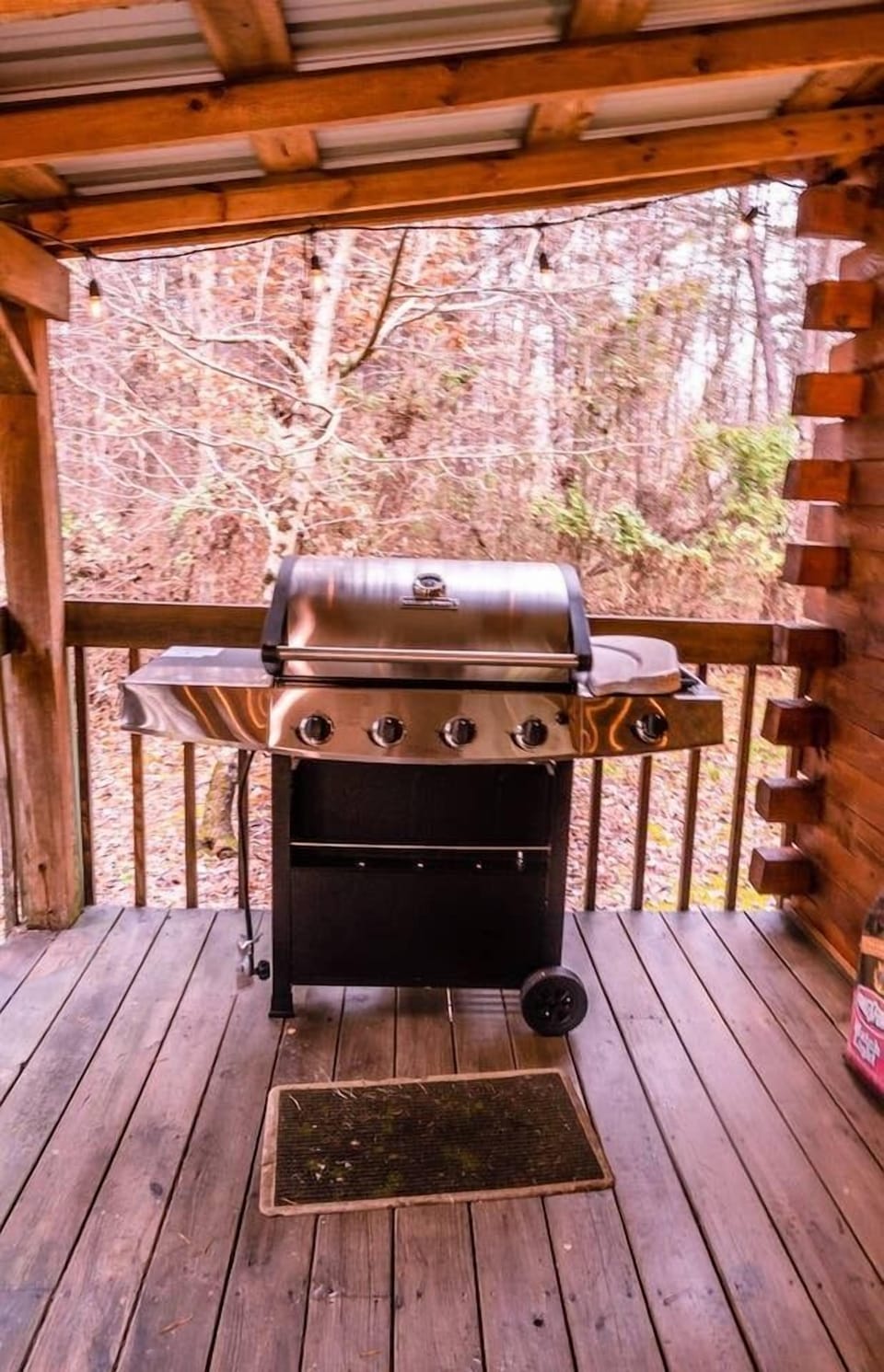 Gas grill with propane provided