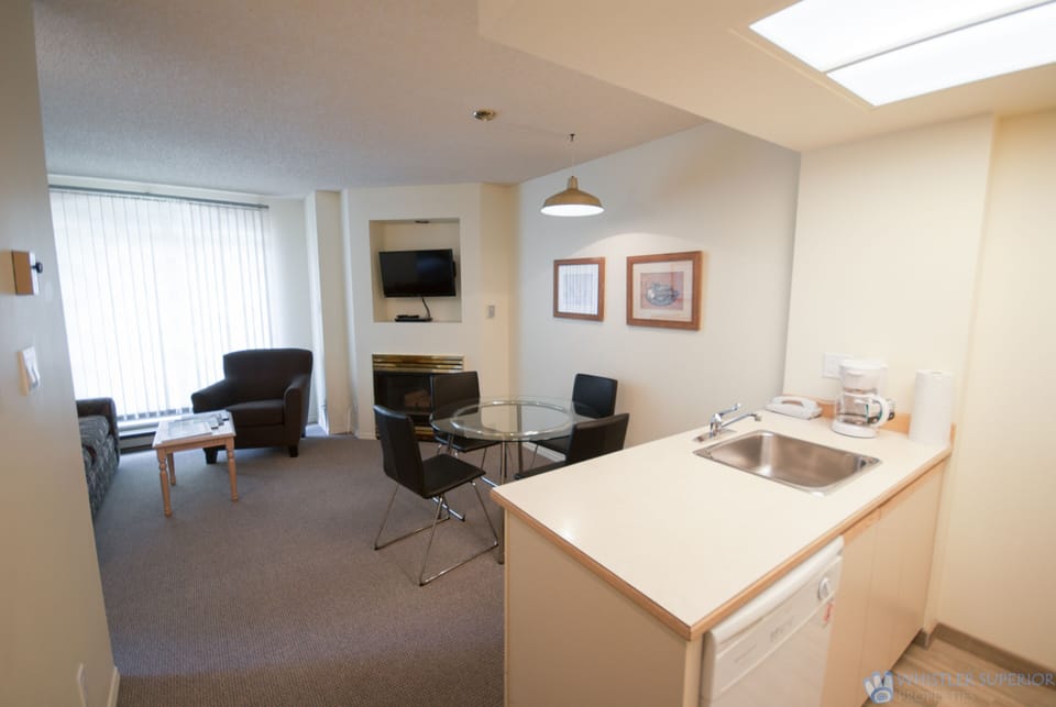 Open plan living, dining and kitchen area