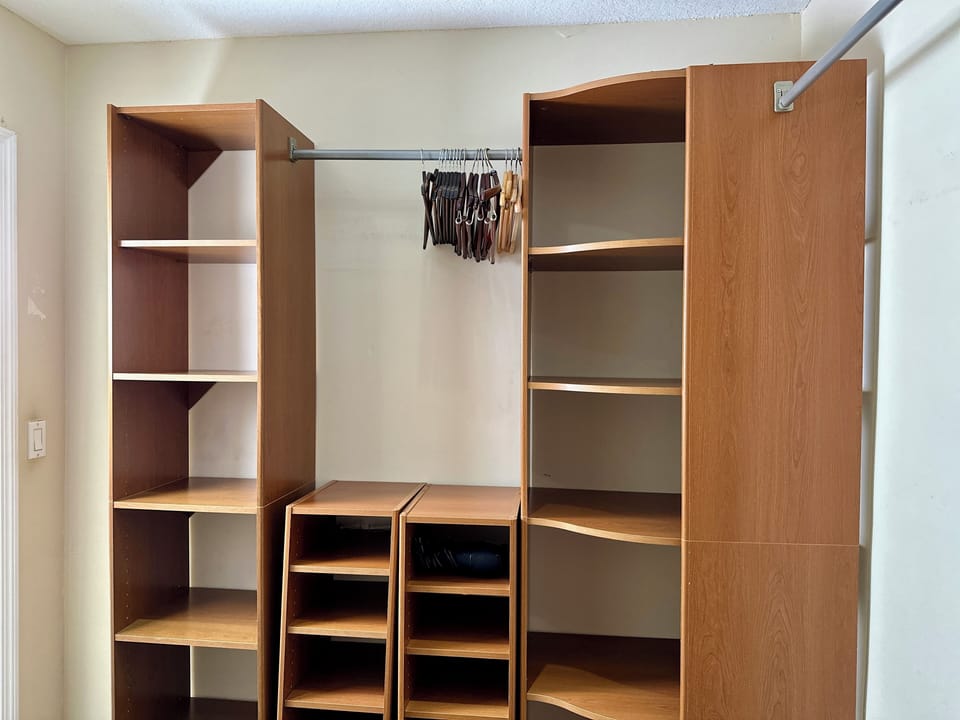 Walk in closet in master bedroom