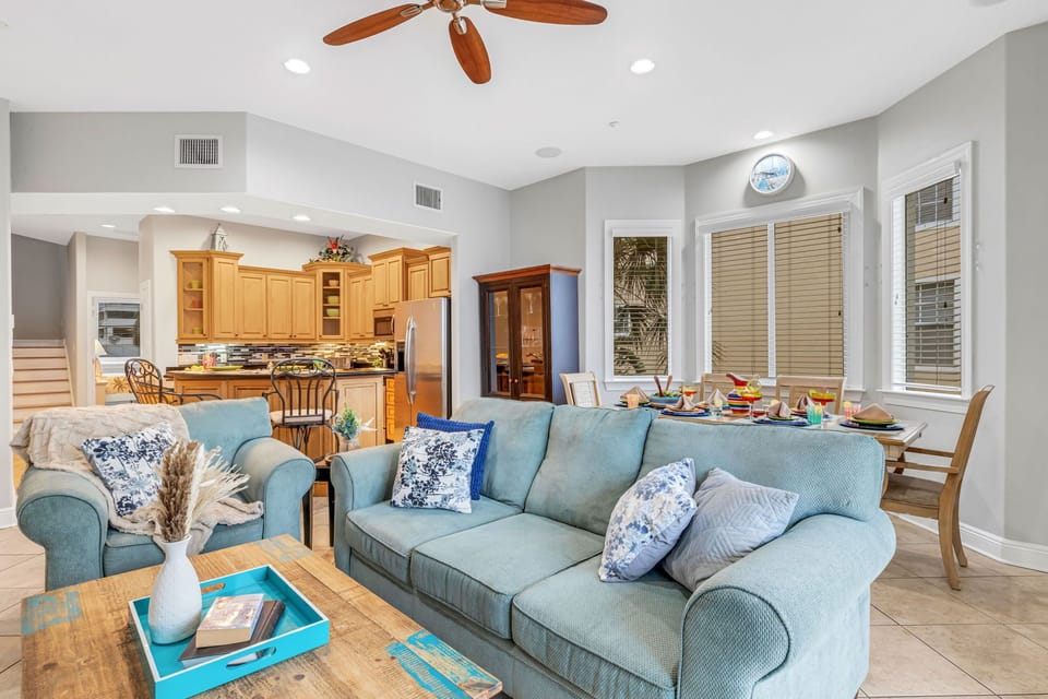 Comfortable seating ideal for relaxing after the beach