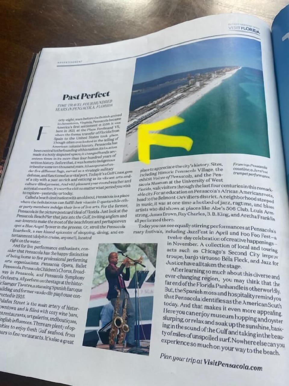 Garden & Gun April - May - Notice White Sands Townhomes captured in this photo in Garden & Gun April - May!
Yellow arrow is pointing to 479 Fort Pickens Rd!