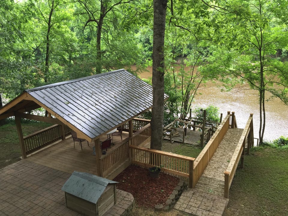 New decking area private pier.