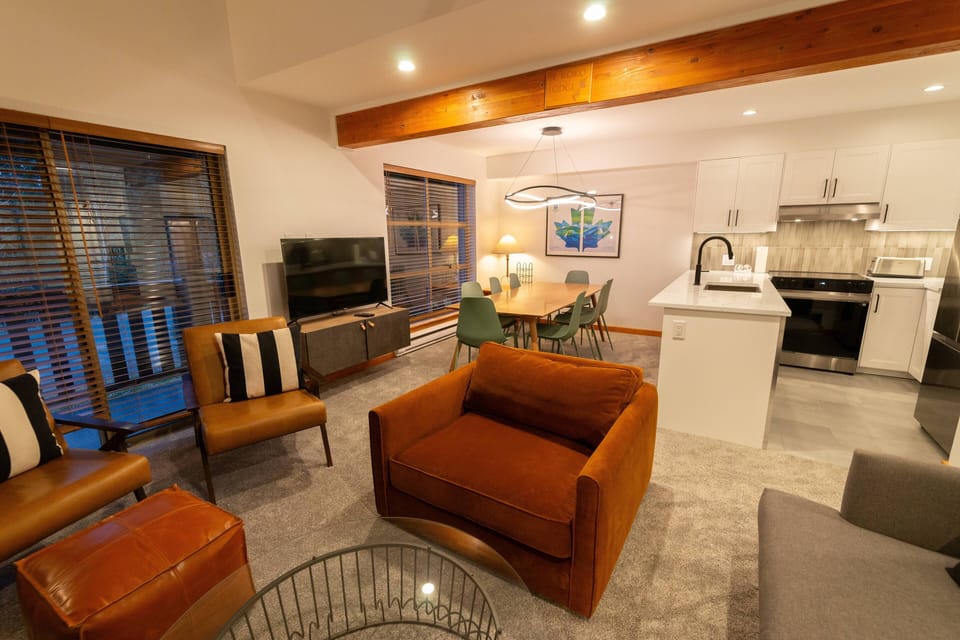 Open plan living, dining and kitchen area