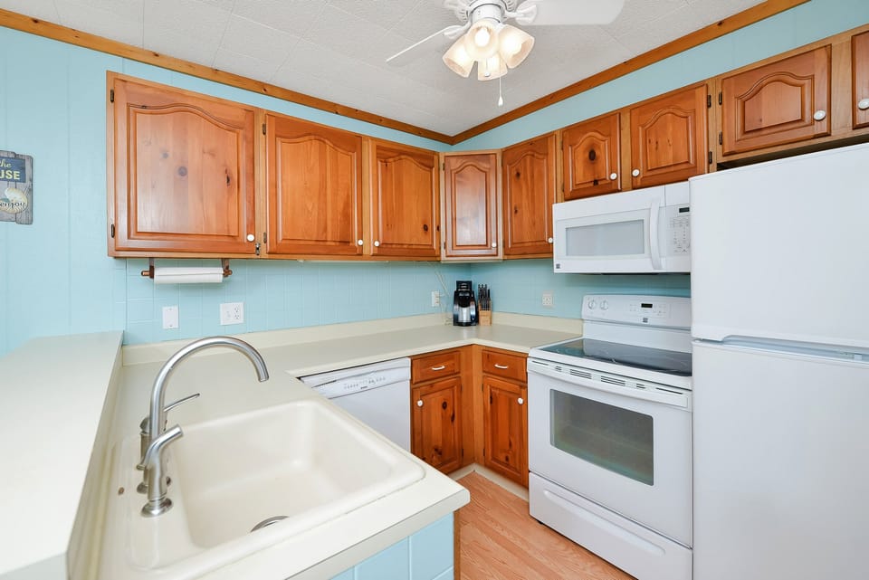 Fully Stocked Kitchen.  KCup and 12 cup drip brew coffee makers.  