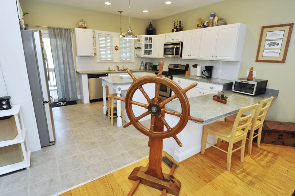 Kitchen, First Floor with Deck Access