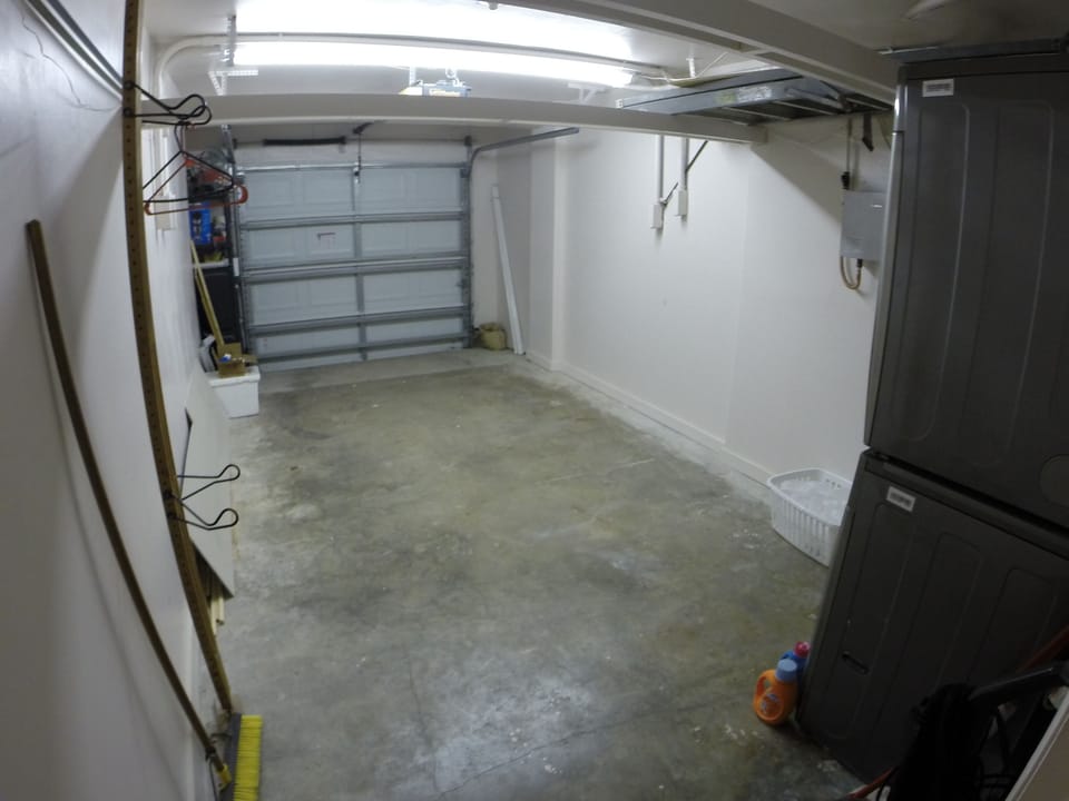 Garage with washer dryer