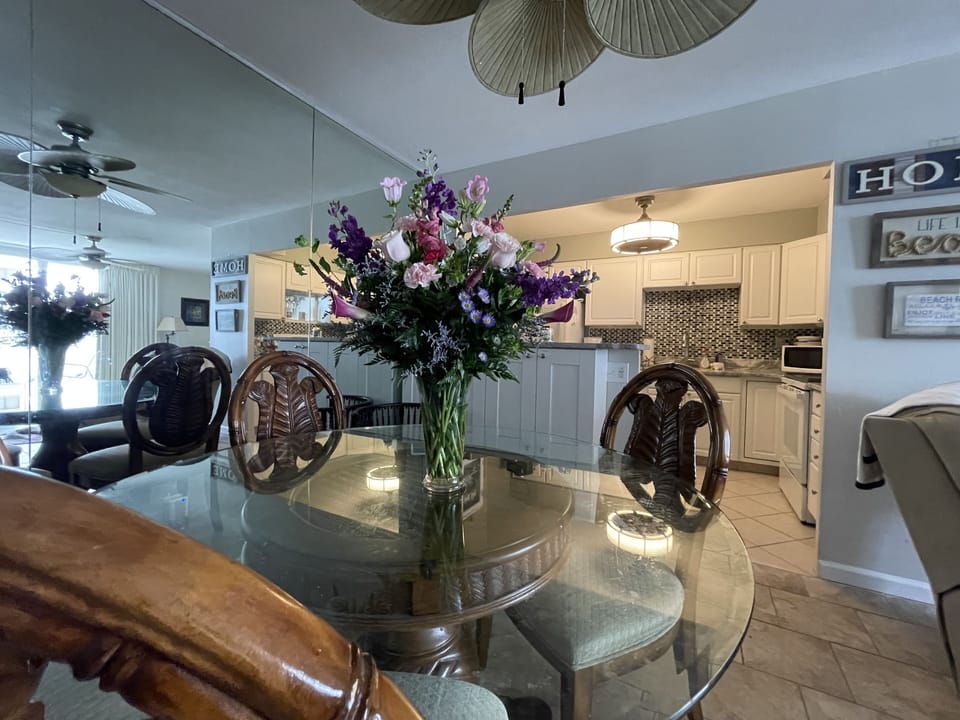Tile floors and a light airy open floor plan