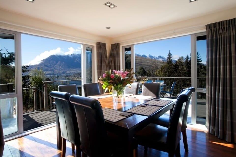 Dining opening out to large deck
