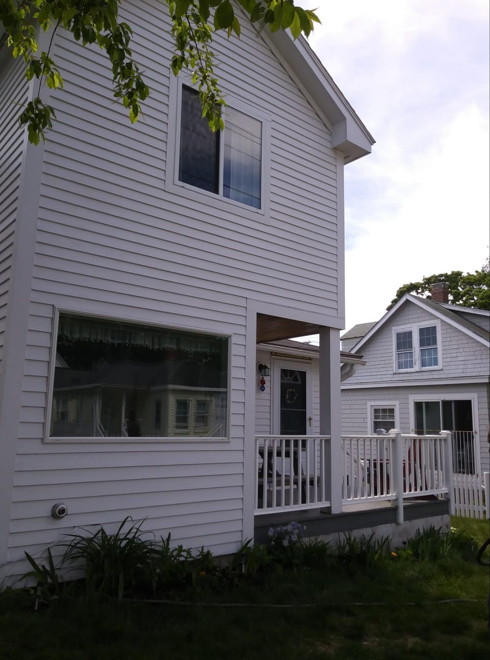 View from Hillcrest Ave. showing open porch. A great spot for morning coffee!