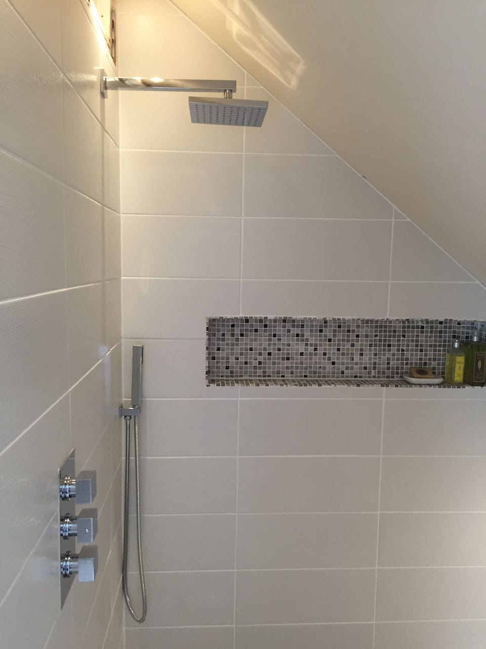 Wet room en suite in attic bedroom