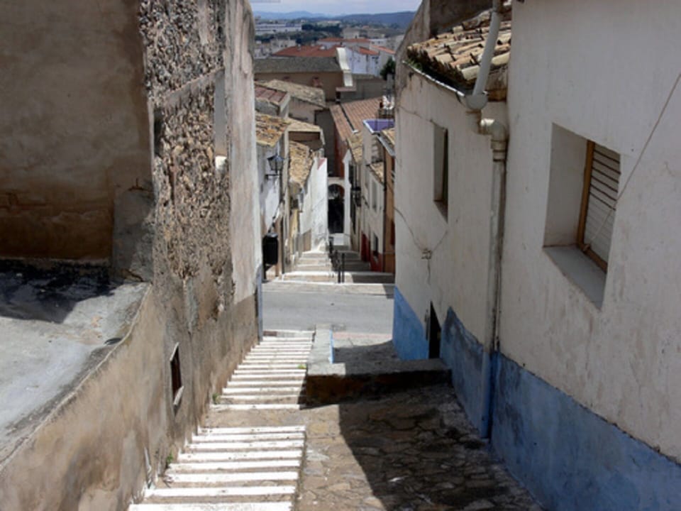 Winding streets on way to castle