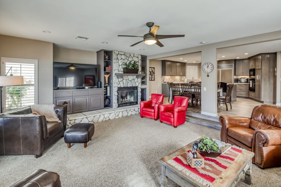 Smart TV and Fireplace