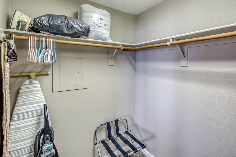 Master Walk In Closet has iron and board