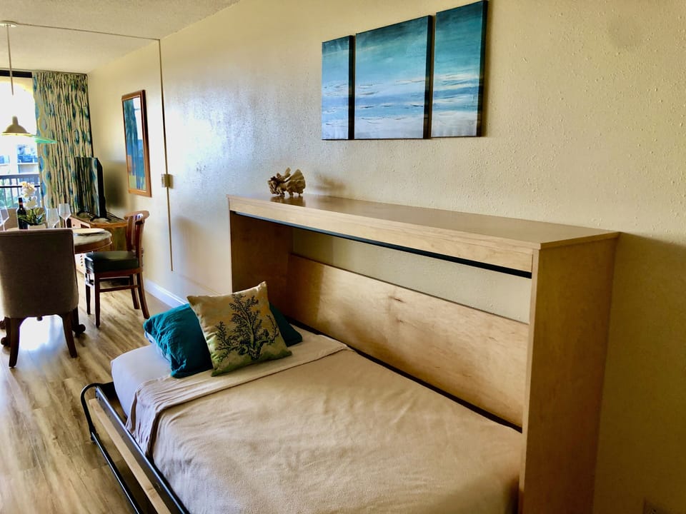 Living Room - Conveniently located and comfortable Murphy day bed in the living room.