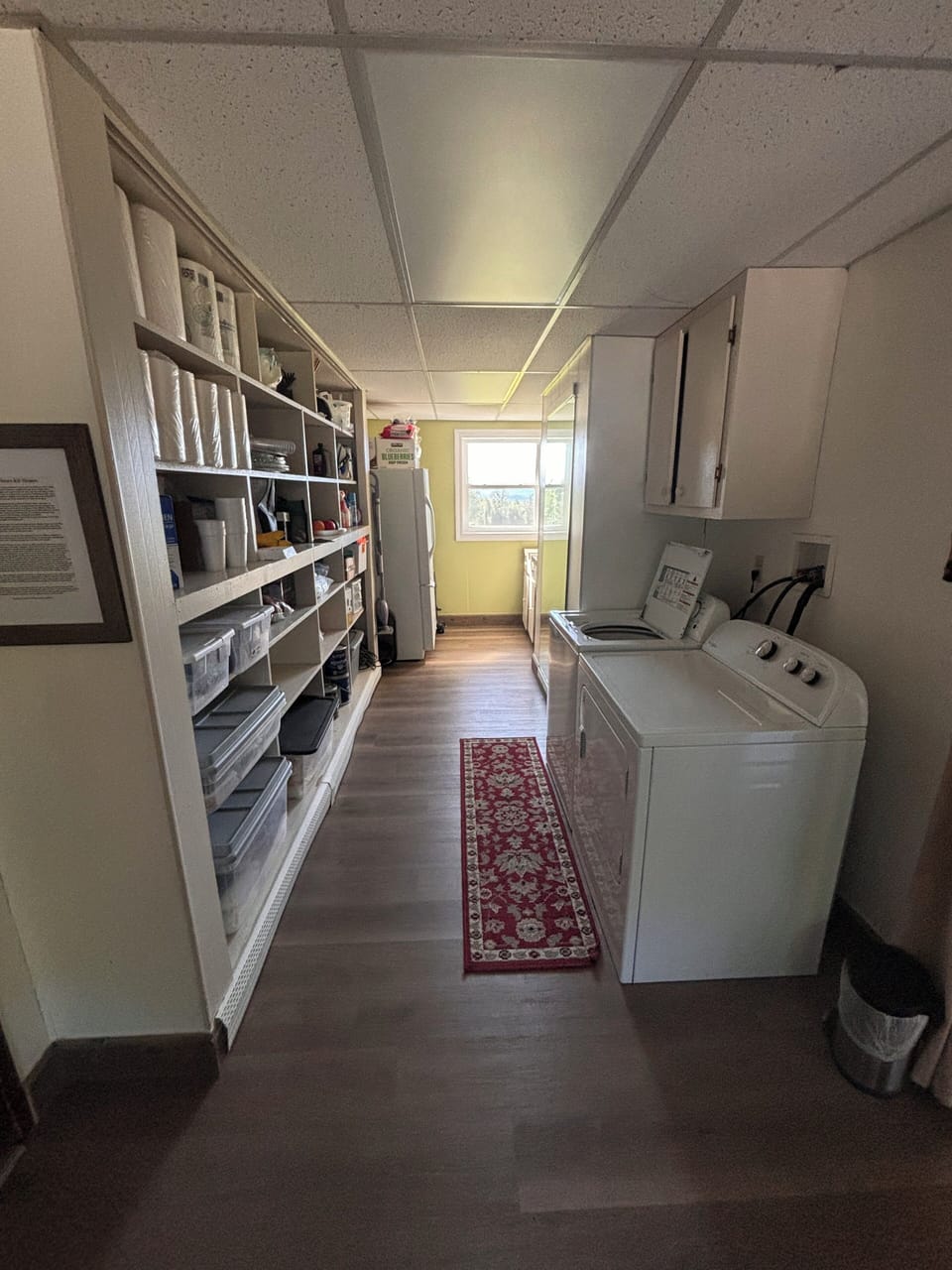 laundry area and storage
