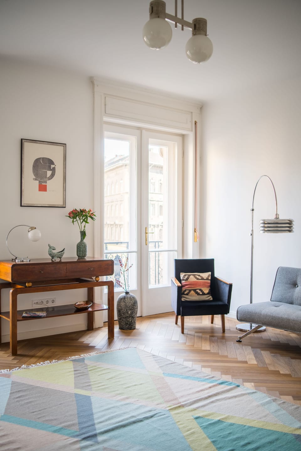 Famous Borsfai/Nádai mid century lamp in the living room