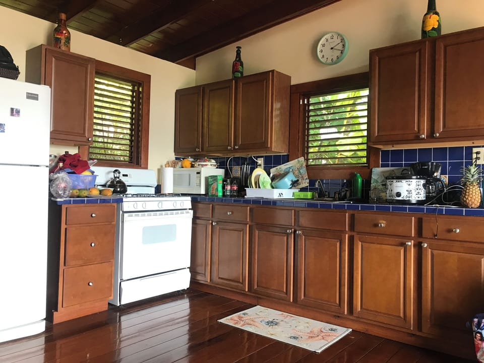 Our well stocked kitchen provides everything you need for a short or longer stay