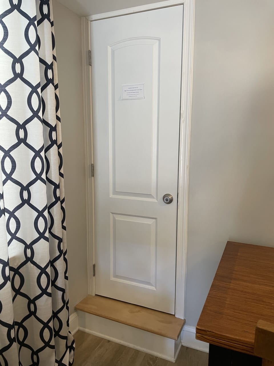 Door to stairwell that connects the units.