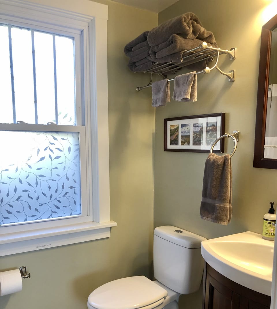 1st floor full bath (tub w/shower) off family room adjacent to King bedroom 