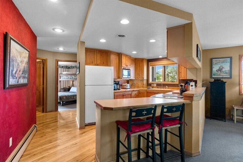 Kitchen with bar seating