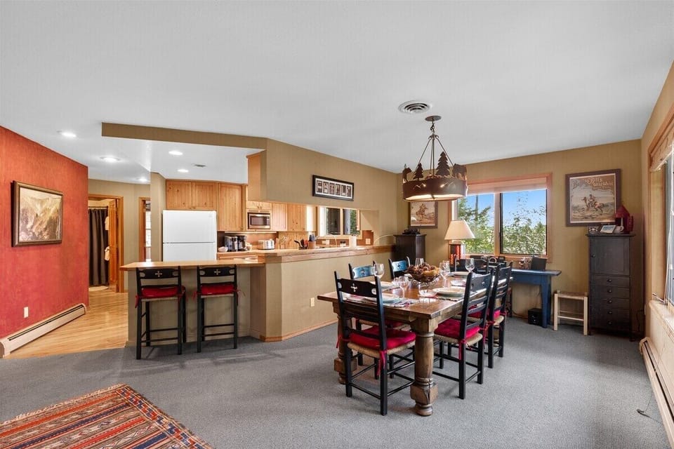 Large dining table with plenty of room for big gatherings