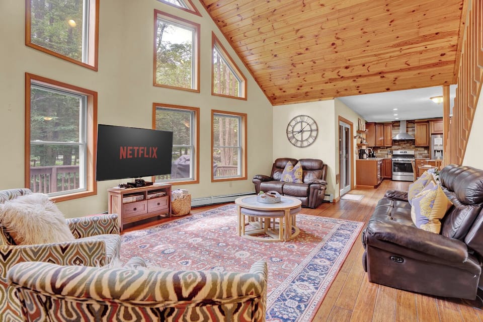 Watch movies or play games on our 65" Smart TV.
