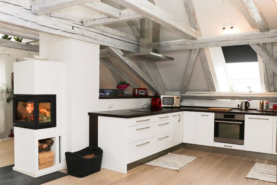 the kitchen with everything you need incl. oven, microwave, induction cooker 