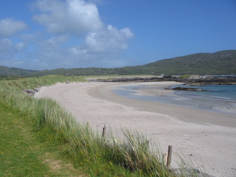 Derrynane Blue Flag beach for safe swimmning  with white sands and dunes