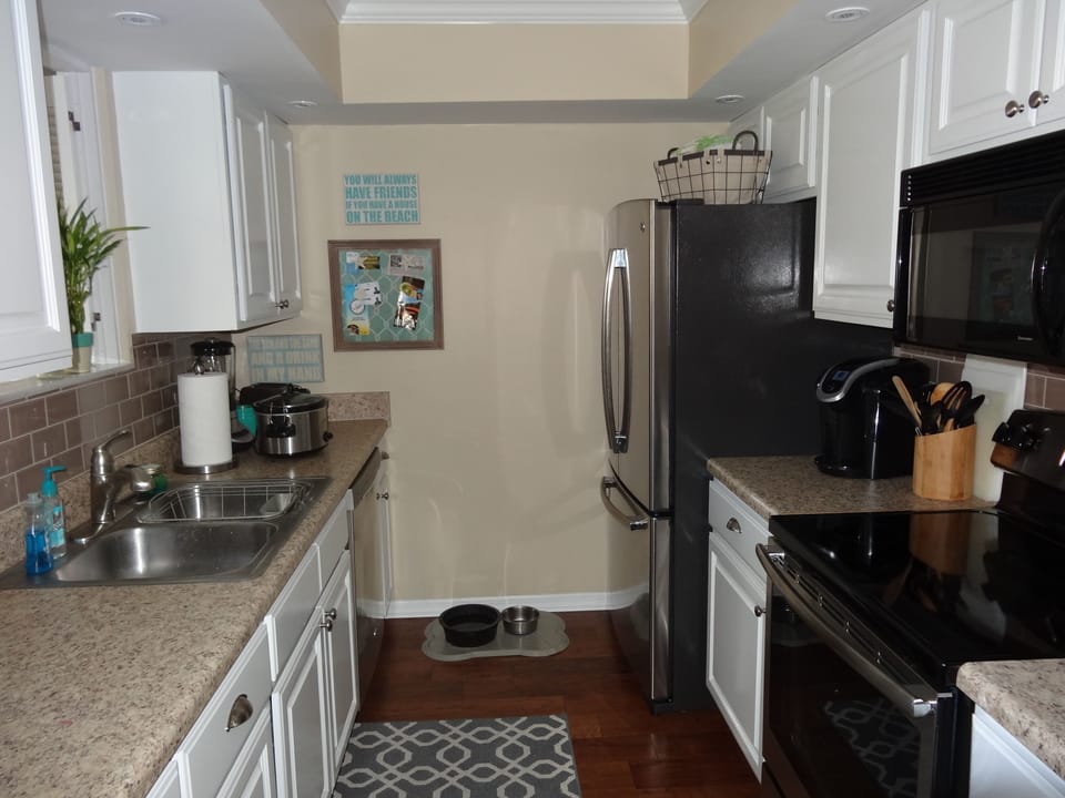 Galley Kitchen  with waterview