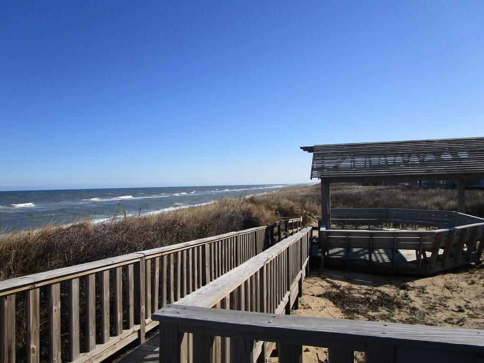 beach view from Southern Shores family beach access