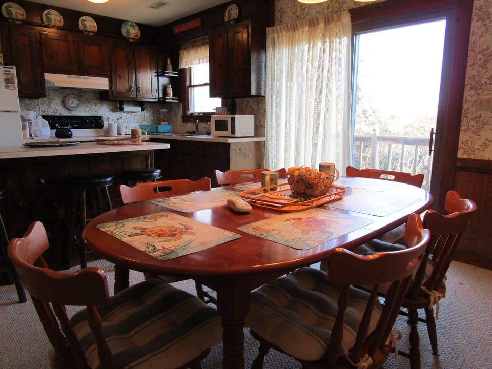 kitchen and dining area