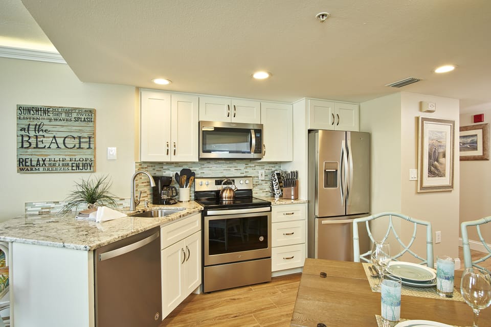 Full Kitchen with all the conveniences of home....even a Crock Pot!  