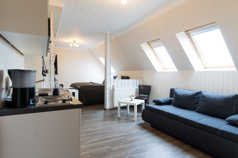 Apartment, Kitchen (44) | Living area | Flat-screen TV, tablet