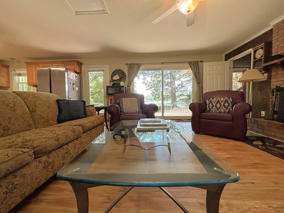 Living room looking toward the lake.