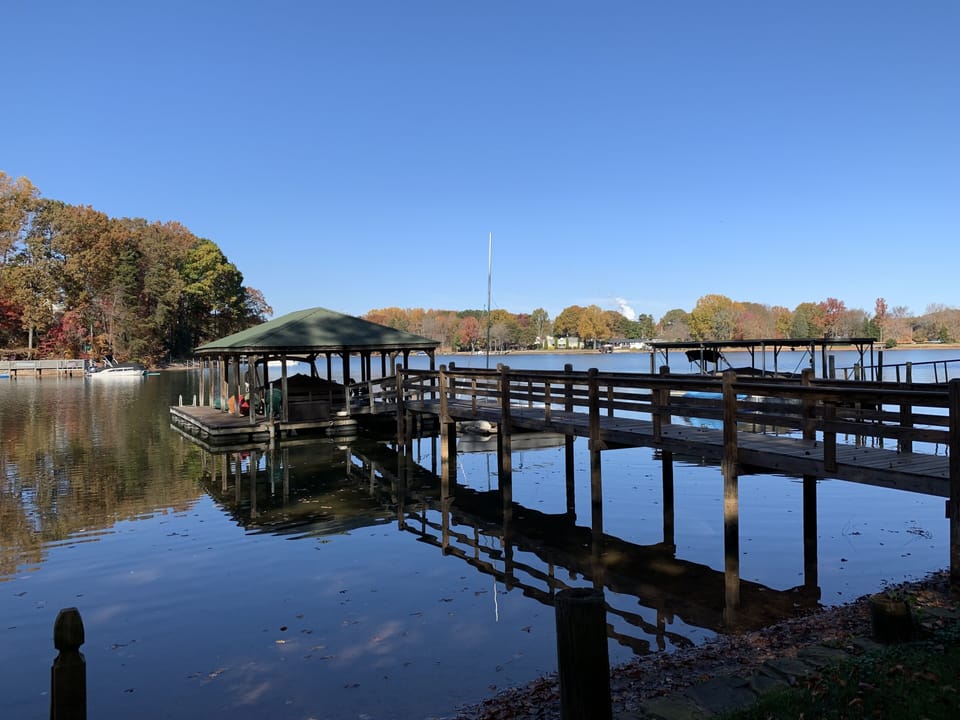 View of dock from shoreline
