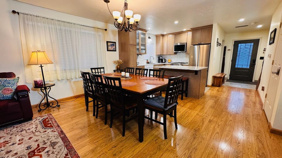 Ideal gathering space-easy flow between cooking, dining, and entertainment