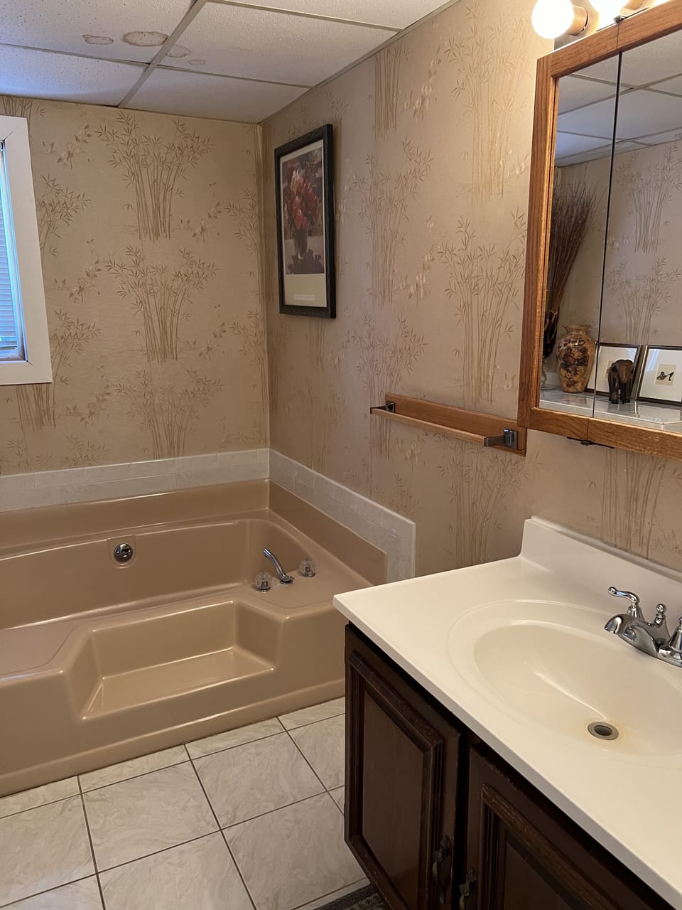first floor bathroom with tub