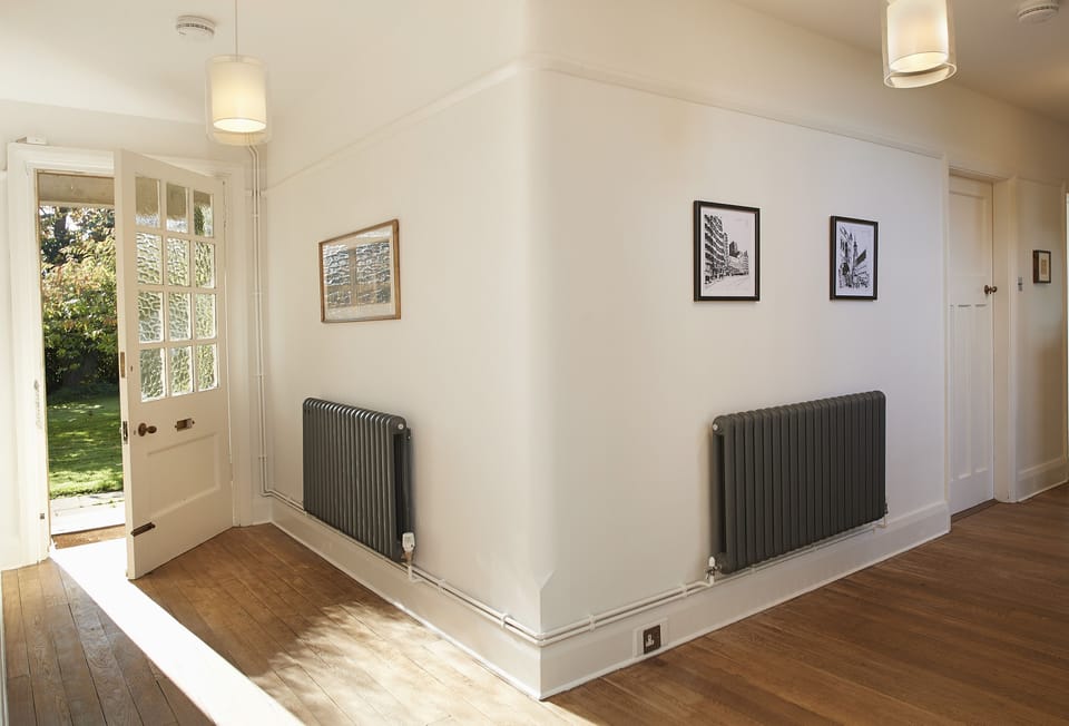 First floor: Family bathroom with free-standing bath