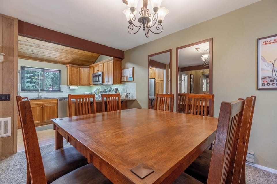 Dining room table with seating for 8 people
